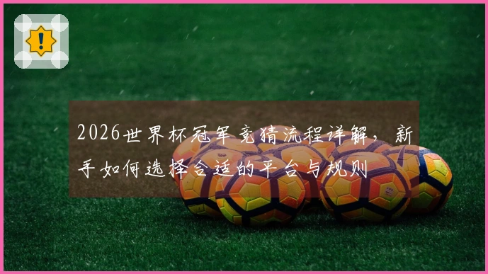 2026世界杯冠军竞猜流程详解，新手如何选择合适的平台与规则